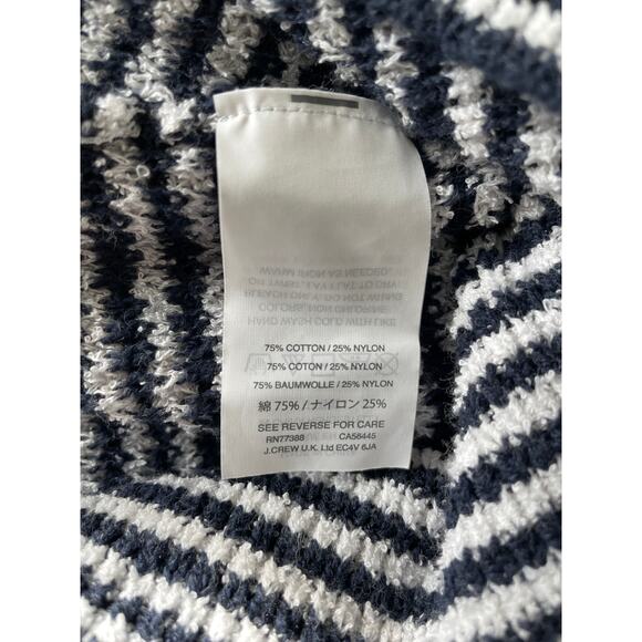 J. Crew Navy White Striped Short Sleeve Sweater Medium - Picture 8 of 8